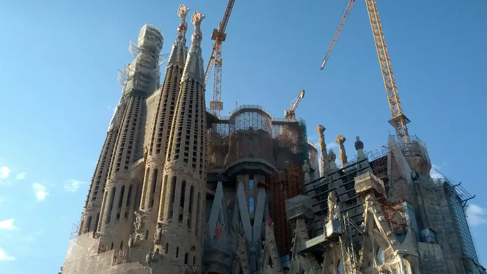 The towers of the Sagrada Família in Barcelona